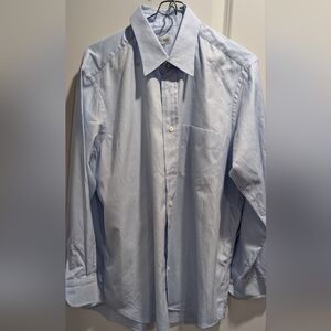 Ascot Chang x Thomas Mason Blue Herringbone Dress Shirt (Men’s M)